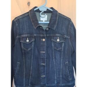 Torrid Denim Jean Jacket Button Front Pockets Dark Wash Plus Size